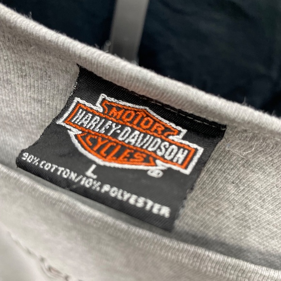 Vintage Harley-Davidson Long Sleeve Shirt Women’s L Gray Biker Graphic Tee - Picture 7 of 7